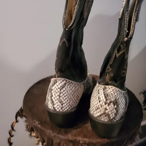 Lil Girls Genuine Snake Skin Cowboy Boots