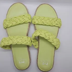 Lime Green Jaime Flat Marc Fisher Slip On Women Sandals Espadrille Size 8.5