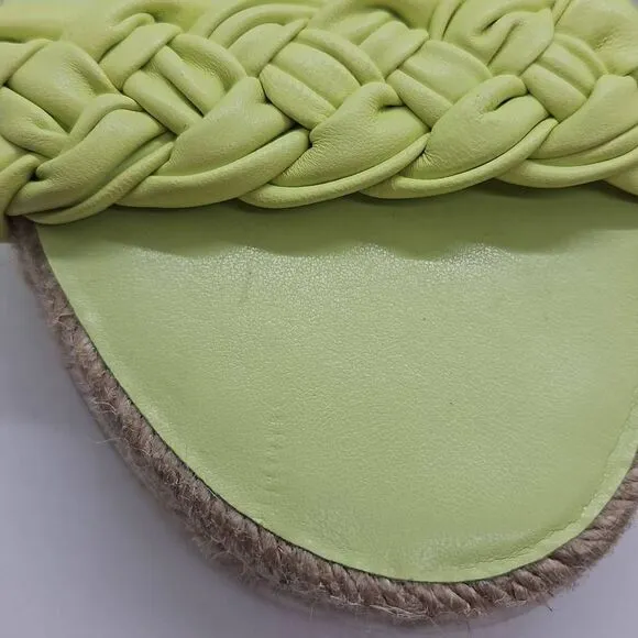 Lime Green Jaime Flat Marc Fisher Slip On Women Sandals Espadrille Size 8.5