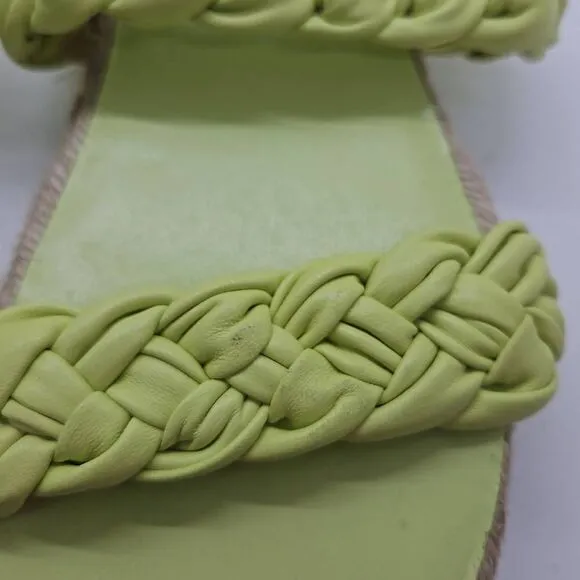 Lime Green Jaime Flat Marc Fisher Slip On Women Sandals Espadrille Size 8.5