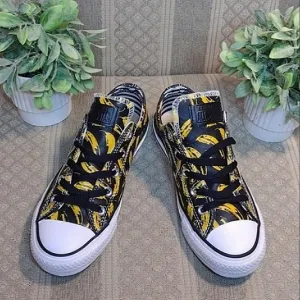 Limited Edition Converse X Andy Warhol Leather Banana Print Low Ox Sneakers