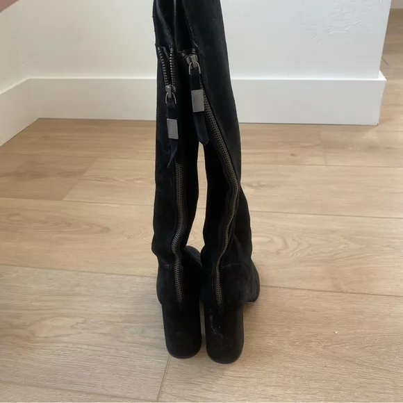Linea De Paola Black Suede Heeled Boots