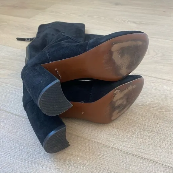 Linea De Paola Black Suede Heeled Boots