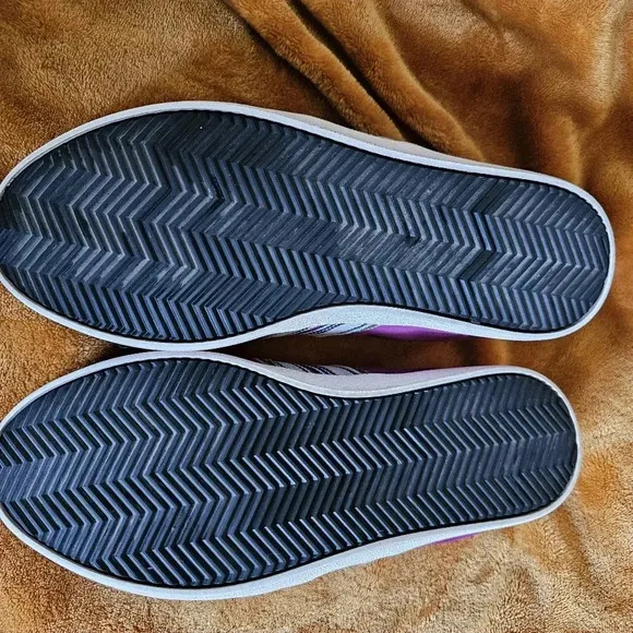 Linea Paolo Kyson purple velour striped retro sneakers, gold details