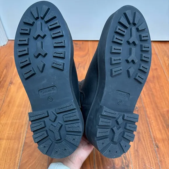 l’Intervalle Chunky Platform Mid Calf Combat Boots 7.5