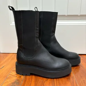 l’Intervalle Chunky Platform Mid Calf Combat Boots 7.5