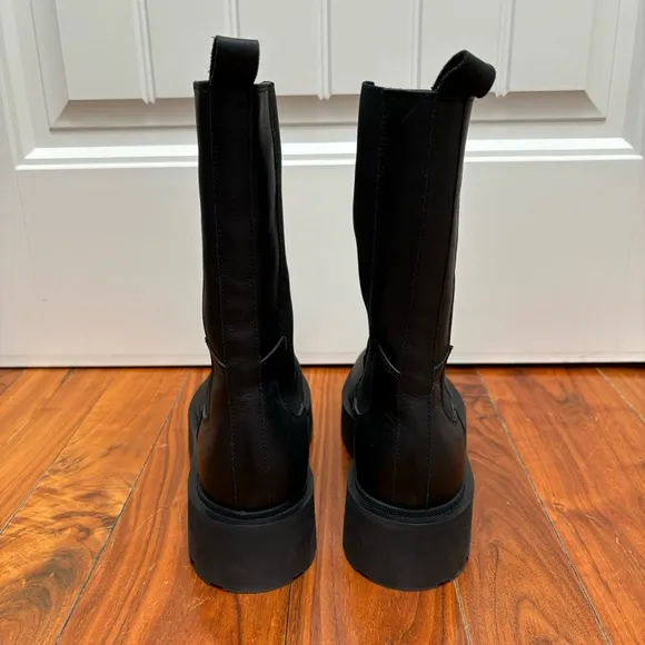 l’Intervalle Chunky Platform Mid Calf Combat Boots 7.5