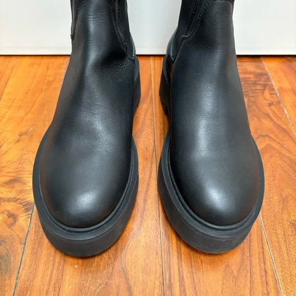 l’Intervalle Chunky Platform Mid Calf Combat Boots 7.5