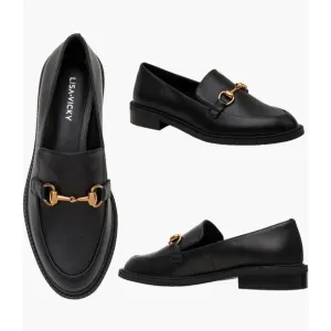 Lisa Vicky Zany-V Loafers Black Sheep Nappa Leather Women Size 8 M
