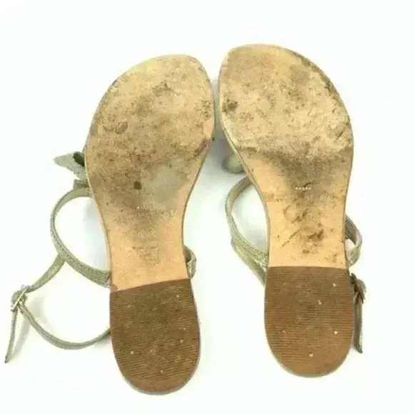 LK Bennett sandals 37.5 6.5 taupe patent leather