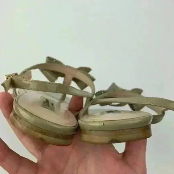 LK Bennett sandals 37.5 6.5 taupe patent leather
