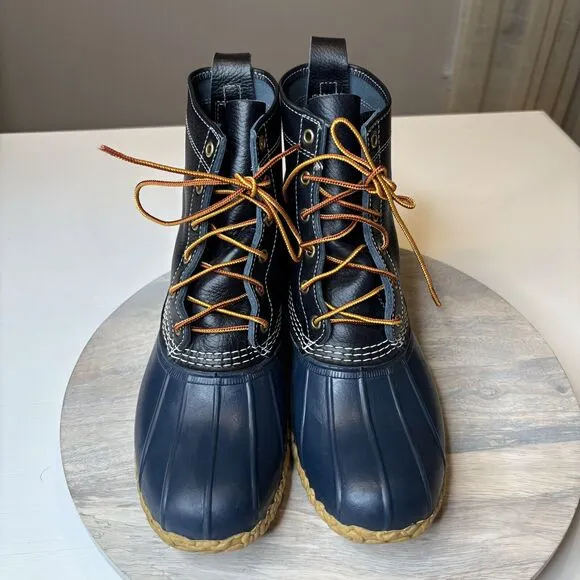LL Bean Boots Women's Leather‎ Raven Blue Classic Bean Boots Made in USA Size 11