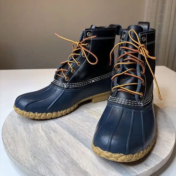 LL Bean Boots Women's Leather‎ Raven Blue Classic Bean Boots Made in USA Size 11