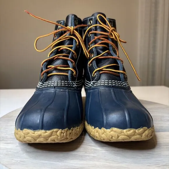 LL Bean Boots Women's Leather‎ Raven Blue Classic Bean Boots Made in USA Size 11