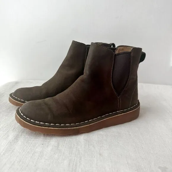 L.L. Bean Stonington leather Chelsea‎ Boots Ankle Brown Casual Comfort Size 6 M