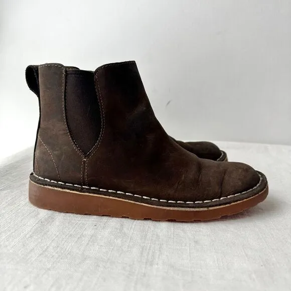 L.L. Bean Stonington leather Chelsea‎ Boots Ankle Brown Casual Comfort Size 6 M