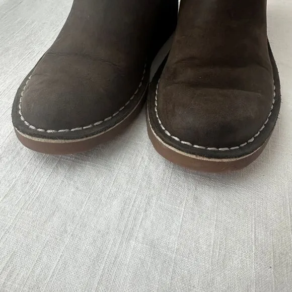 L.L. Bean Stonington leather Chelsea‎ Boots Ankle Brown Casual Comfort Size 6 M