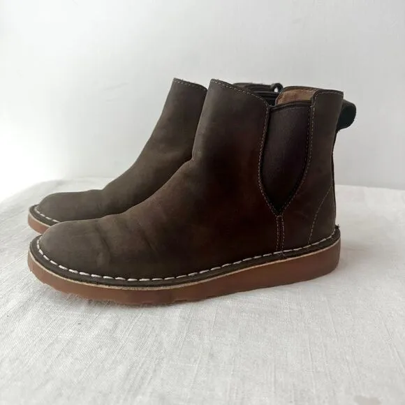 L.L. Bean Stonington leather Chelsea‎ Boots Ankle Brown Casual Comfort Size 6 M