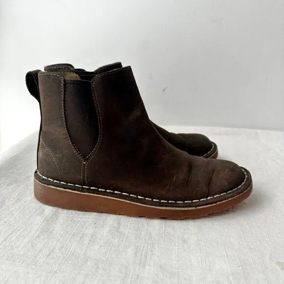 L.L. Bean Stonington leather Chelsea‎ Boots Ankle Brown Casual Comfort Size 6 M