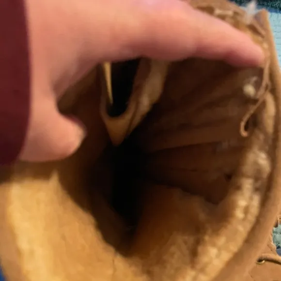 L.L. Bean Suede Leather Tan Tassel Thick Sheepskin Lined Boots Size 9 Medium