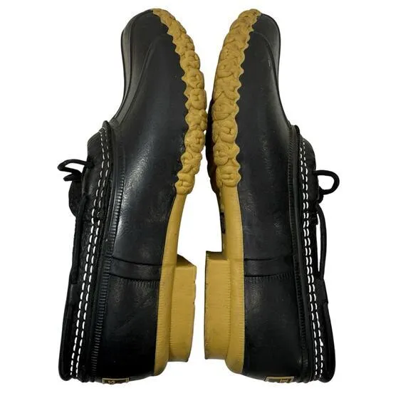 L.L.Bean Rubber Duck‎ Bean Short Boots Black Leather Slip On Womens Size 7 USA