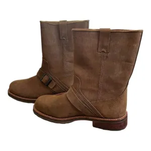 L.L.Bean Wellington Mid Calf Buckle Leather Boots Size 8.5 Medium Men's