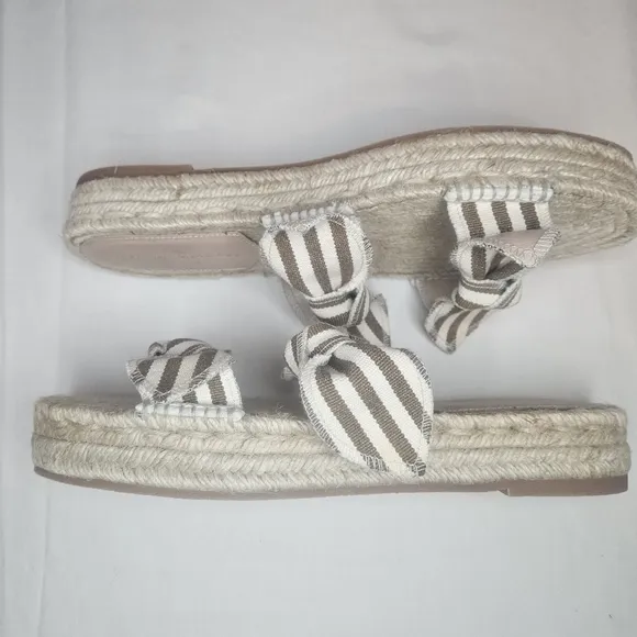 Loeffler Randall Daisy Open-Toe Leather Espadrille Platform Slide Sandal 11M