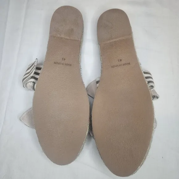 Loeffler Randall Daisy Open-Toe Leather Espadrille Platform Slide Sandal 11M