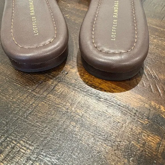 Loeffler Randall Hadley Bow flat slip on sandal size 9 - chocolate