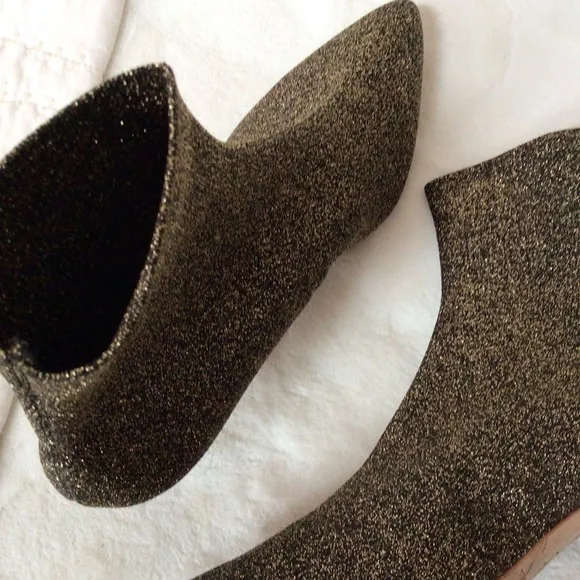 LOEFFLER RANDALL Kassidy Silver Knit Ankle Boots 9.5