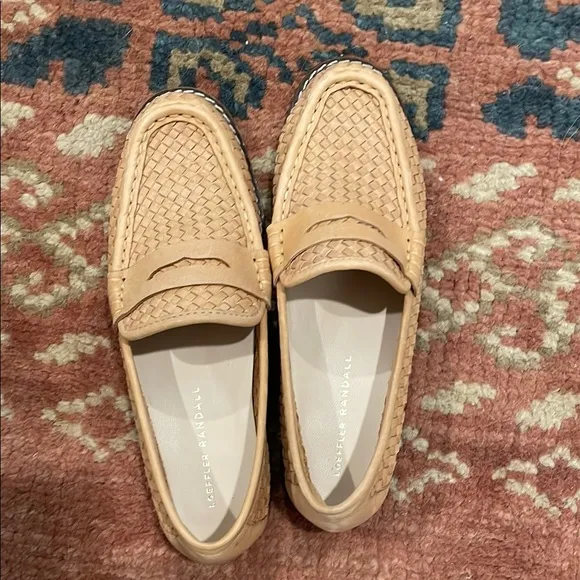Loeffler Randall Keaton Tan Woven Loafers