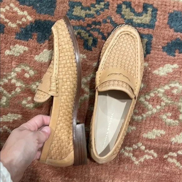 Loeffler Randall Keaton Tan Woven Loafers