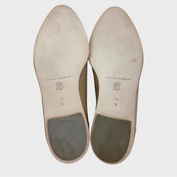 Loeffler Randall Tan Leather Pointed Toe Grace Loafers Size 10