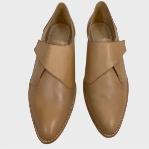 Loeffler Randall Tan Leather Pointed Toe Grace Loafers Size 10
