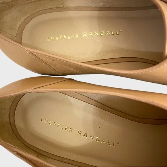 Loeffler Randall Tan Leather Pointed Toe Grace Loafers Size 10