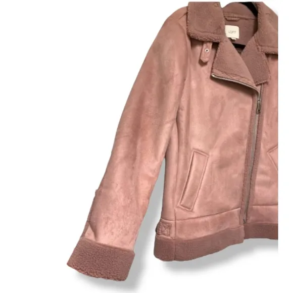 Loft Faux Suede Aviator Jacket