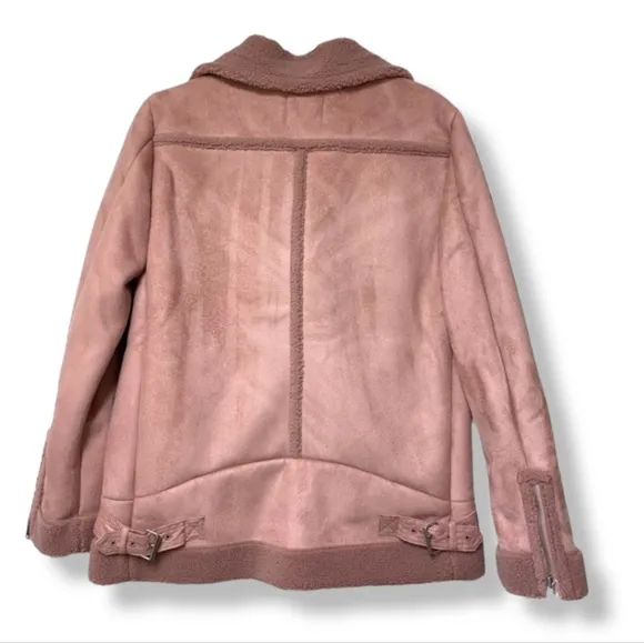 Loft Faux Suede Aviator Jacket