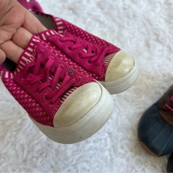 Lot of 3 Toddler Shoes Native Nike Surprize Sneakers Boots Pink Blue Size 10