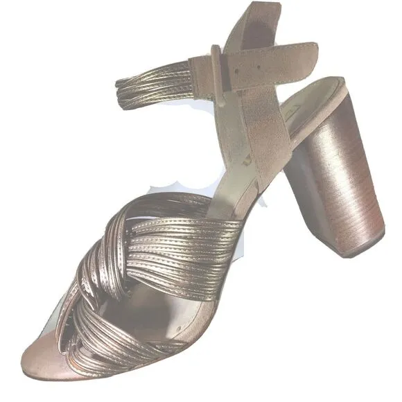 Louise et Cie‎ Women's Kamden Metallic Twist Sandal Rose Gold GG8 Size 9.5 M