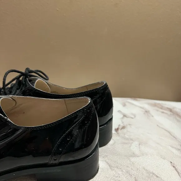 Louise Et Cie Women’s Lo-Adeline Loafers Black Patent Leather Lace Up Toe 7.5