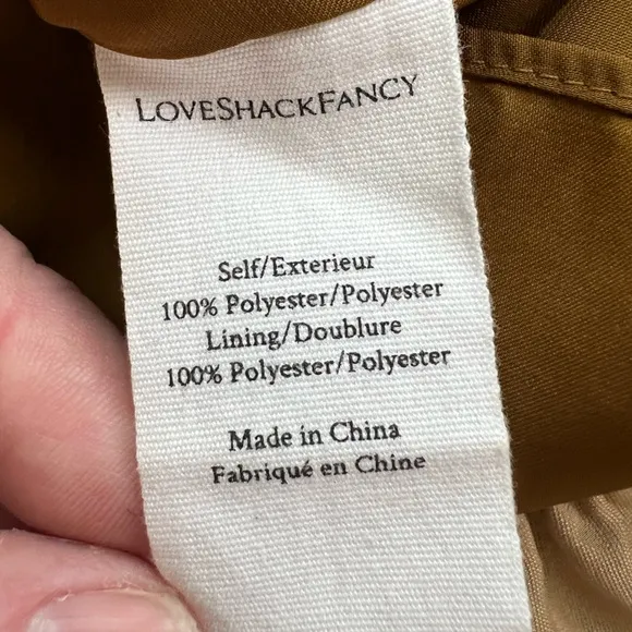 LoveShackFancy Gold Mini Skirt‎ Size 0