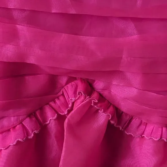 Loveshackfancy Sheer Roses Tiered Ruffled Filmy Chaya Dress Sz 8 NWT Flirty Fuch