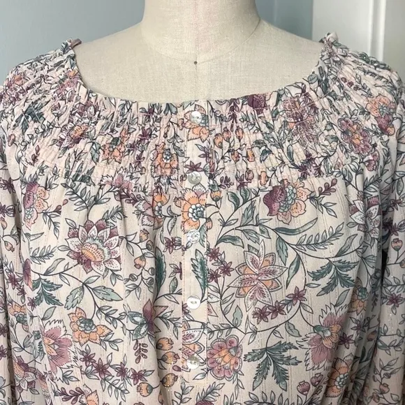 LOVESTITCH Pink Floral Ruffle Off-Shoulder Boho Mini Dress Small Nwt