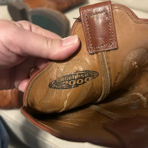 Lucchese 2000 Brown Full Quill Ostrich Western Boots Sz 7.5 B