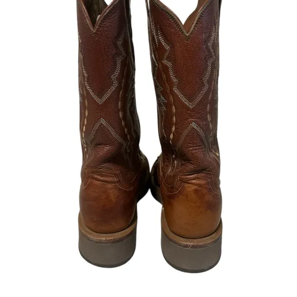 Lucchese 2000 Brown Full Quill Ostrich Western Boots Sz 7.5 B