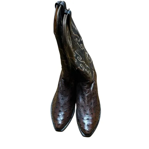 Lucchese Brown Cowboy Western Boots with Embroidery N1132