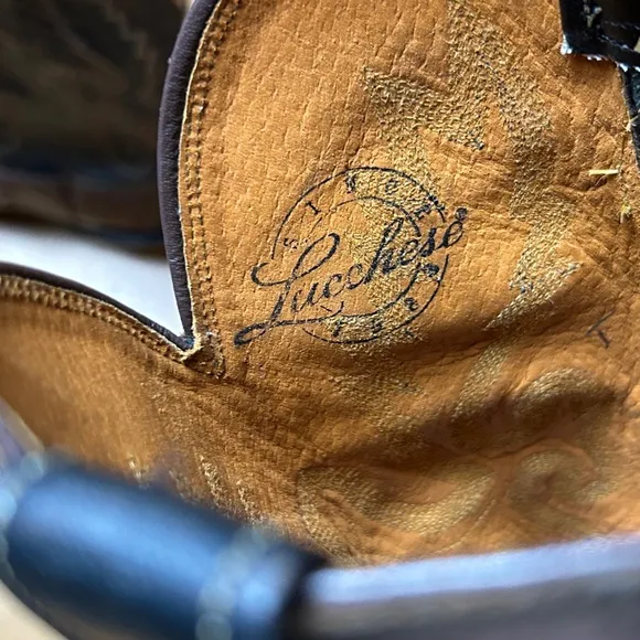 Lucchese Brown Cowboy Western Boots with Embroidery N1132