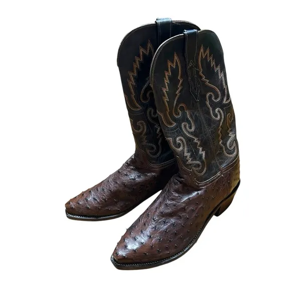 Lucchese Brown Cowboy Western Boots with Embroidery N1132