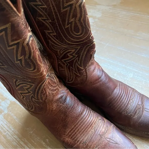 Lucchese Chocolate Mad Dog Snip Toe Cowboy Boots Western Rodeo NFR Womens 7