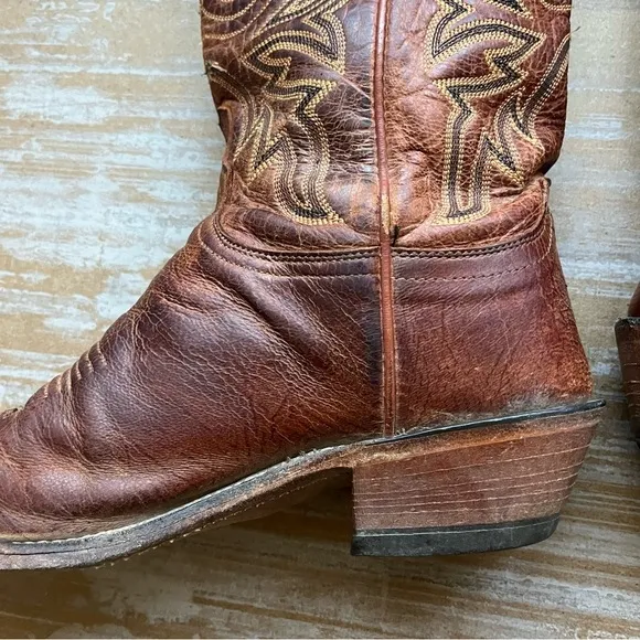 Lucchese Chocolate Mad Dog Snip Toe Cowboy Boots Western Rodeo NFR Womens 7
